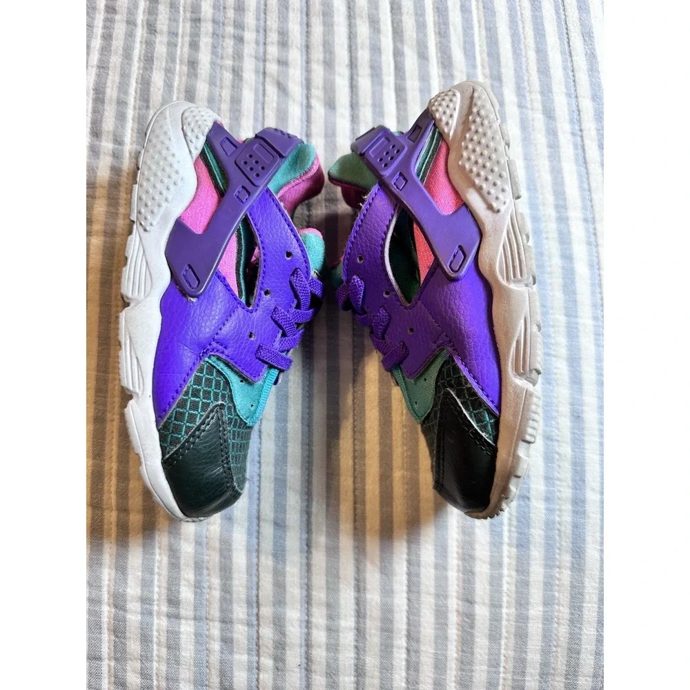 Nike Air Huarache Run GS Sneakers Purple Teal Pink Kids Size 10C‎ 318429-300